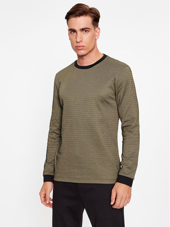 BOSS Marškinėliai ilgomis rankovėmis · Žalia