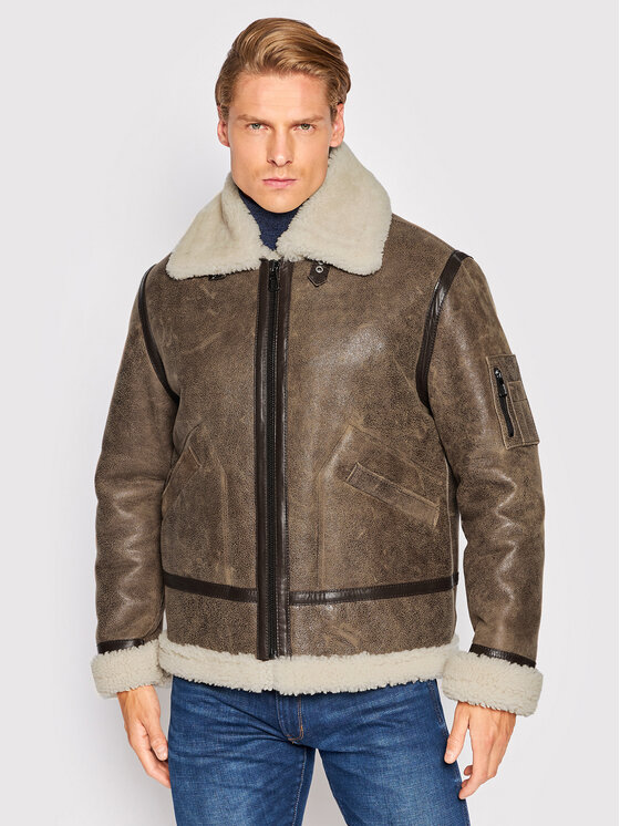 Serge Pariente Odinė striukė · Ruda