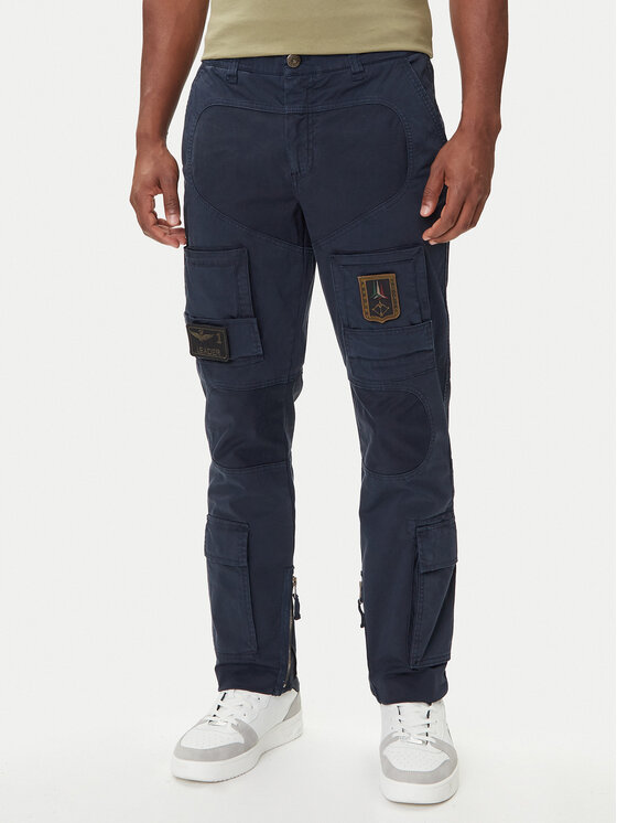 Aeronautica Militare Medžiaginės kelnės · Tamsiai mėlyna · Regular Fit