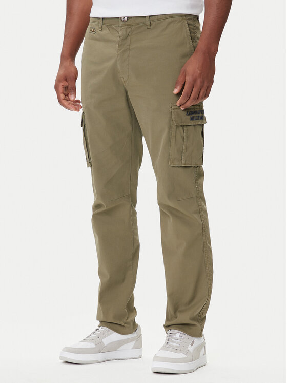 Aeronautica Militare Medžiaginės kelnės · Žalia · Regular Fit
