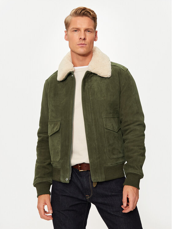 Schott NYC Odinė striukė · Žalia