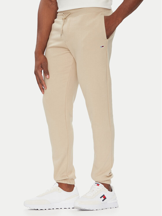Tommy Jeans Sportinės kelnės · Smėlio · Slim Fit