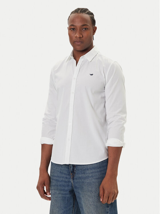 Mustang Marškiniai · Balta · Slim Fit