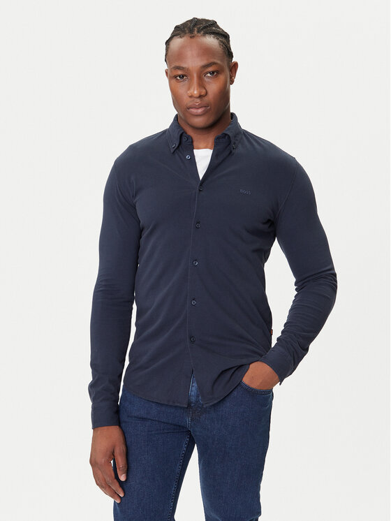 BOSS Marškiniai · Tamsiai mėlyna · Slim Fit
