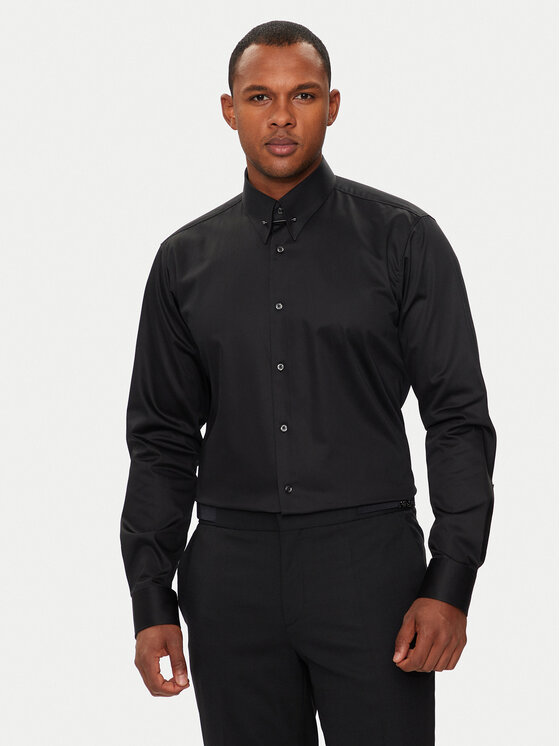 HUGO Marškiniai · Juoda · Regular Fit
