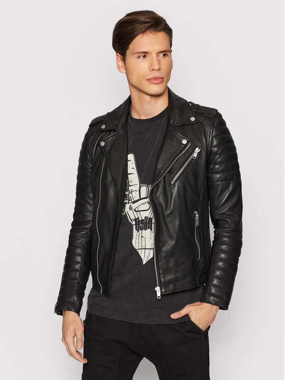 Serge Pariente Odinė striukė · Juoda