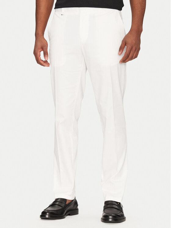BOSS Kostiuminės kelnės · Balta · Slim Fit