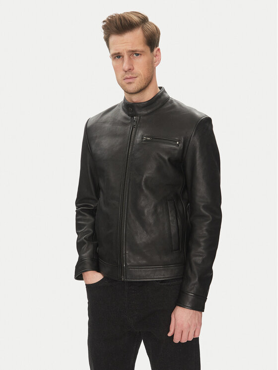 Serge Pariente Odinė striukė · Juoda