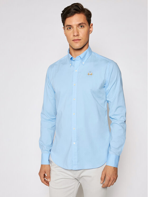 La Martina Marškiniai · Žydra · Slim Fit