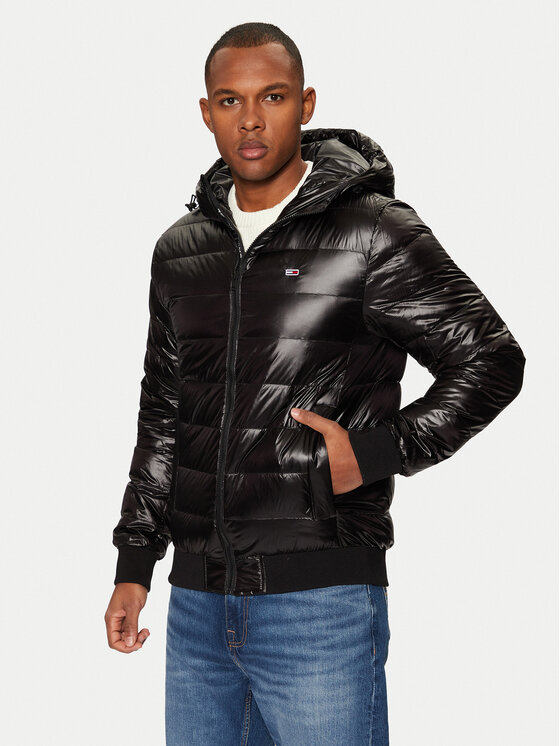 Tommy Jeans Demisezoninė striukė · Juoda