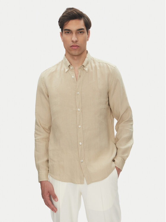 BOSS Marškiniai · Smėlio · Slim Fit