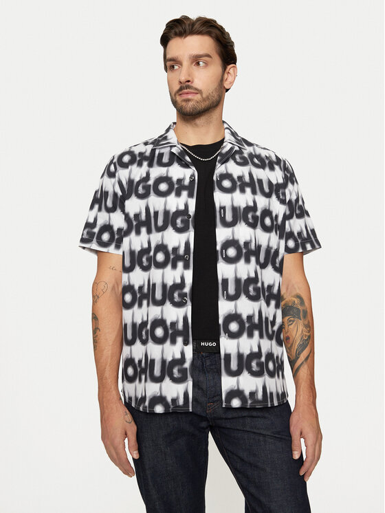 HUGO Marškiniai · Balta · Relaxed Fit