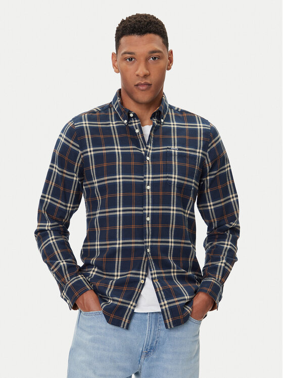 Barbour Marškiniai · Tamsiai mėlyna · Slim Fit