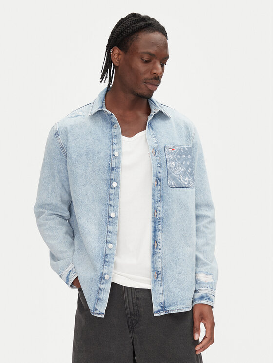 Tommy Jeans džinsiniai marškiniai  · Mėlyna · Regular Fit