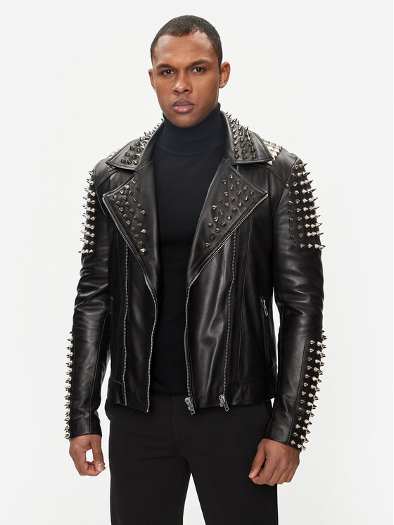 Serge Pariente Odinė striukė · Juoda