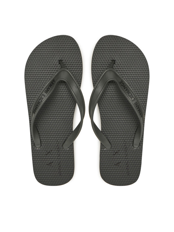 Armani Exchange Šlepetės per pirštą · Juoda