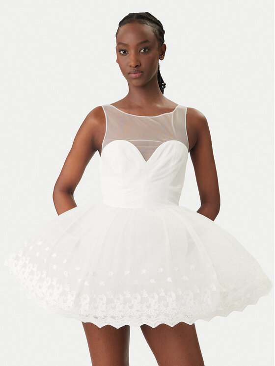 Bardot Kokteilinė suknelė · Balta · Mini