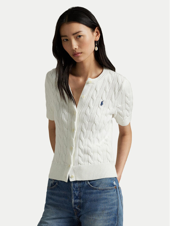 Polo Ralph Lauren Kardiganas · Balta · Slim Fit