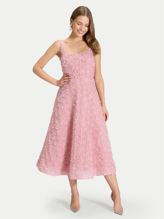 Swing Kokteilinė suknelė · Rožinė · Midi