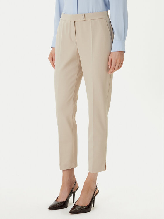 BOSS Medžiaginės kelnės · Smėlio · Slim Fit