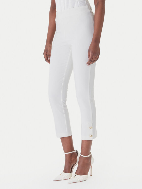 Rinascimento Medžiaginės kelnės · Balta · Slim Fit