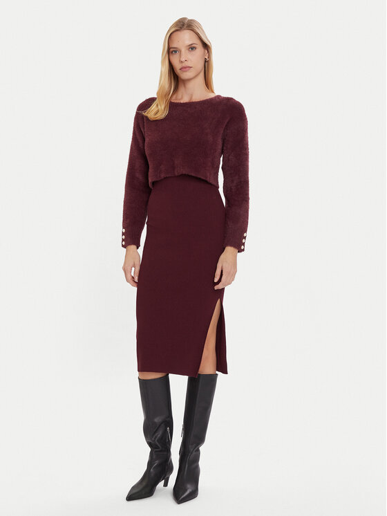 Morgan Trikotažinė suknelė · Vyšninė · Midi