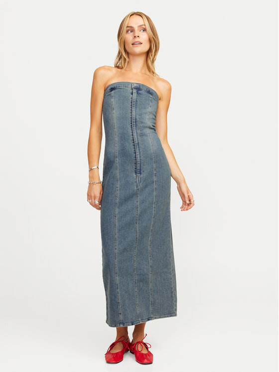 JJXX Džinsinė suknelė · Mėlyna · Midi