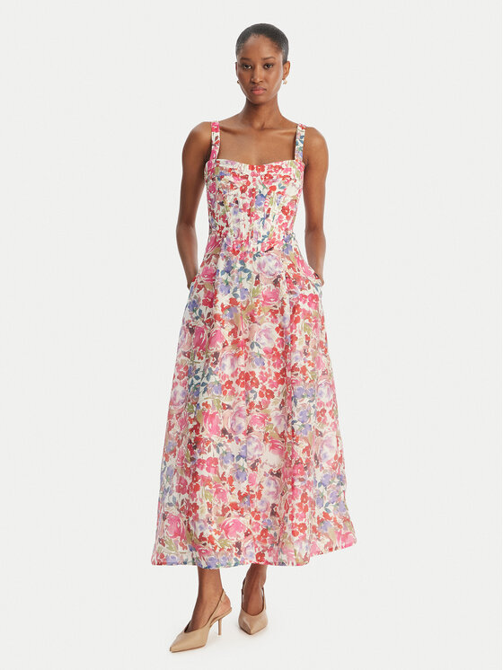 Bardot Kokteilinė suknelė · Spalvota · Midi