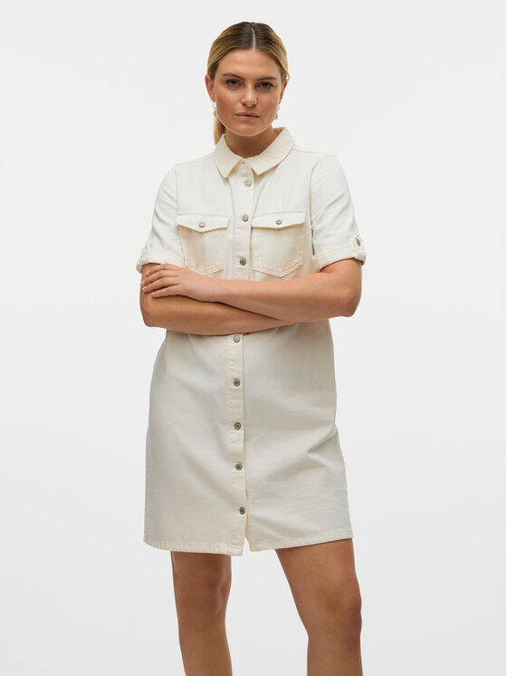 Vero Moda Džinsinė suknelė · Balta · Mini