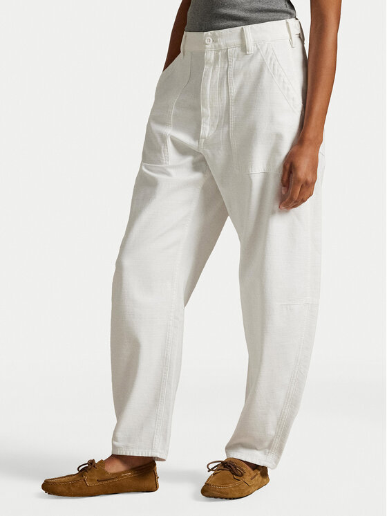 Polo Ralph Lauren Medžiaginės kelnės · Balta · Relaxed Fit