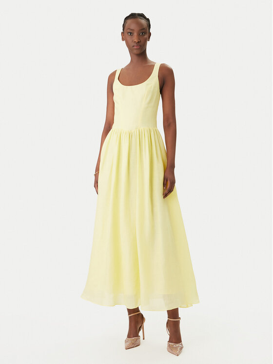 Bardot Kokteilinė suknelė · Geltona · Maksi