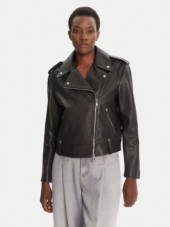 BOSS Odinė striukė · Juoda