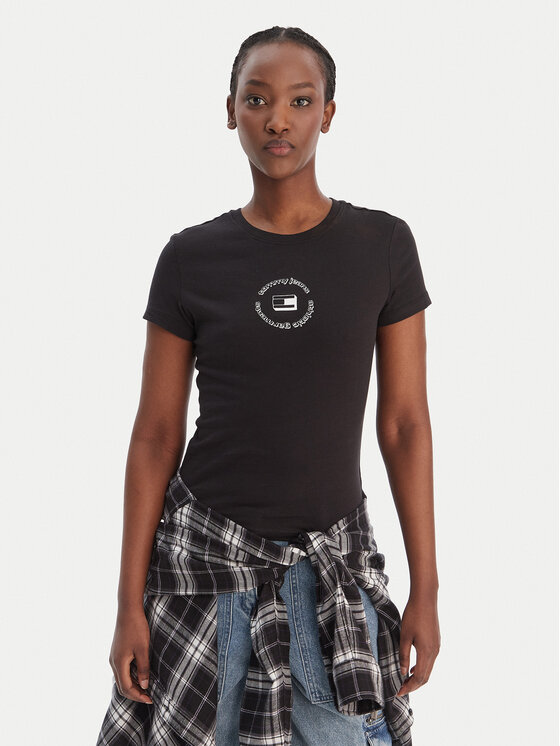 Tommy Jeans Marškinėliai · Juoda