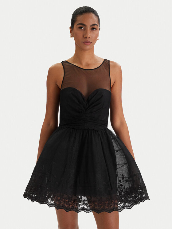 Bardot Kokteilinė suknelė · Juoda · Mini