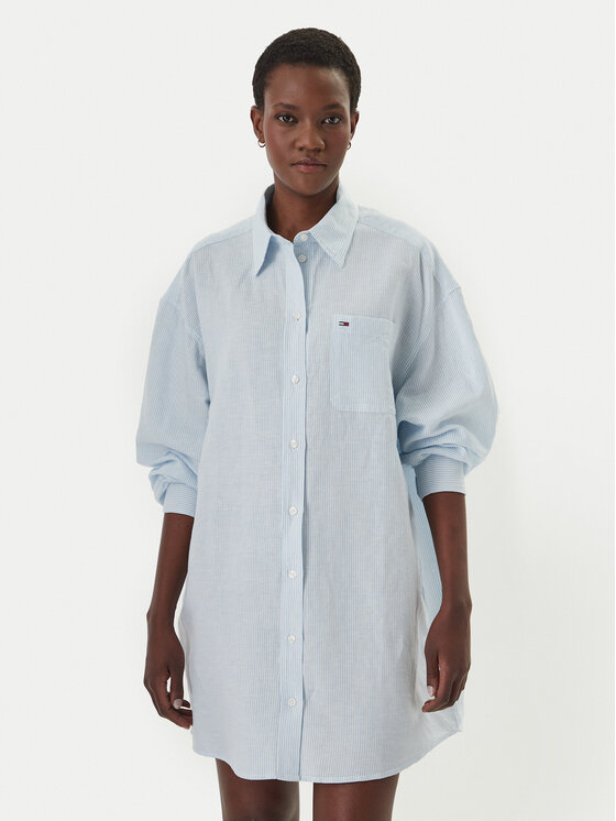 Tommy Jeans Marškinių tipo suknelė · Žydra · Mini