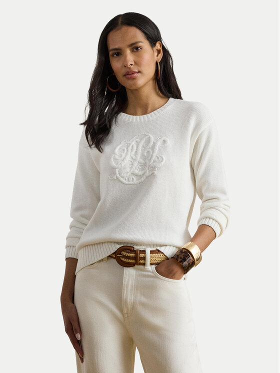 LAUREN RALPH LAUREN Megztinis · Balta · Relaxed Fit