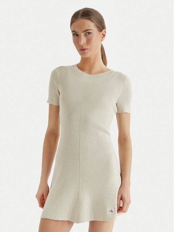 Calvin Klein Jeans Trikotažinė suknelė · Smėlio · Mini