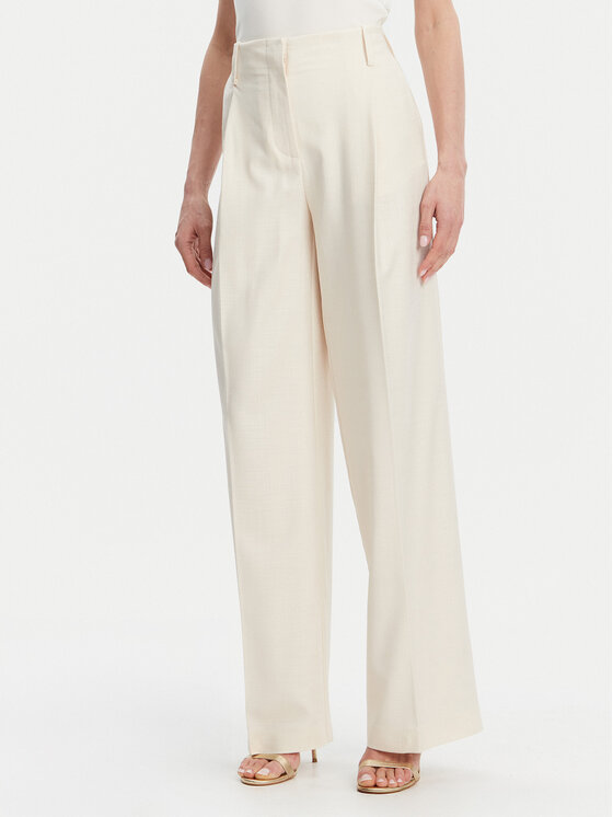 Simona Corsellini Medžiaginės kelnės · Écru · Relaxed Fit