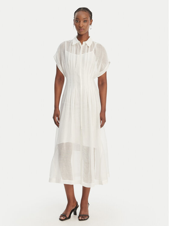 BOSS Marškinių tipo suknelė · Balta · Midi