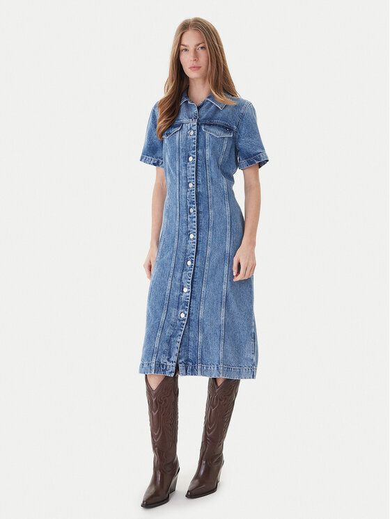 Tommy Hilfiger Džinsinė suknelė · Mėlyna · Midi