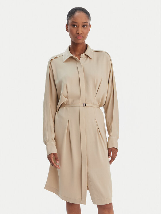 BOSS Marškinių tipo suknelė · Smėlio · Midi