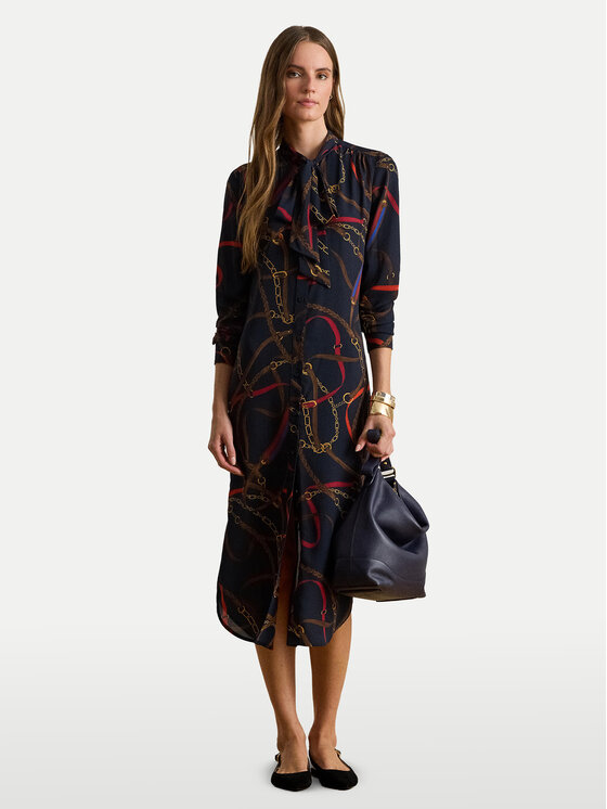 LAUREN RALPH LAUREN Marškinių tipo suknelė · Tamsiai mėlyna · Midi