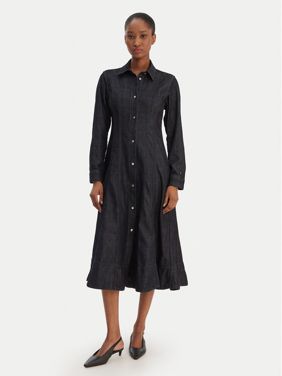 Tommy Hilfiger Džinsinė suknelė · Tamsiai mėlyna · Midi