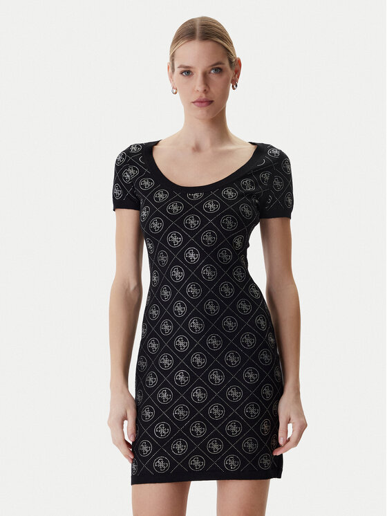 Guess Trikotažinė suknelė · Juoda · Mini