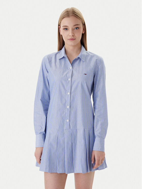 Tommy Jeans Marškinių tipo suknelė · Mėlyna · Mini