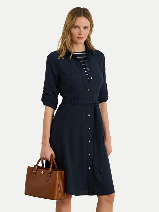 LAUREN RALPH LAUREN Marškinių tipo suknelė · Tamsiai mėlyna · Midi