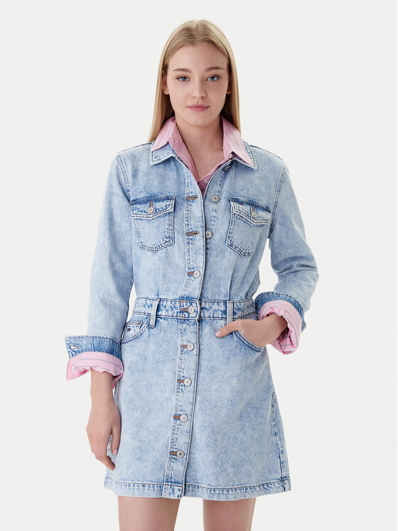 Tommy Jeans Džinsinė suknelė · Mėlyna · Mini