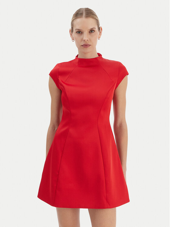 Bardot Kokteilinė suknelė · Raudona · Mini