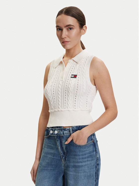 Tommy Jeans Megztinis · Balta · Regular Fit