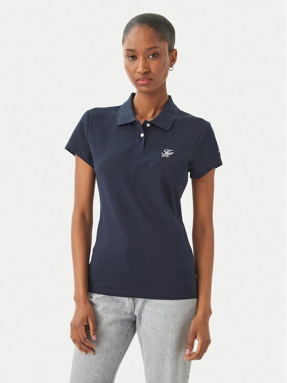 Tommy Hilfiger Polo marškinėliai · Tamsiai mėlyna